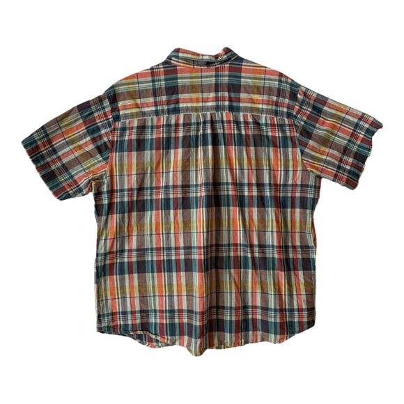 Woolrich mens xxl plaid button down shirt orange gorp grampa blue cool woolen mi - Picture 3 of 9